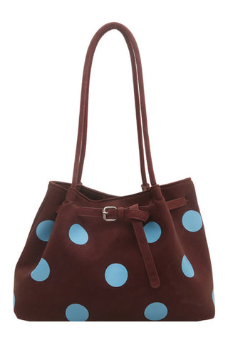 Polka Dot Buckle Strap Tote Bag