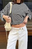 Striped Long Sleeve Crew Neck T-Shirt