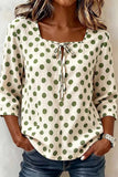 Polka Dot Square Neck Blouse