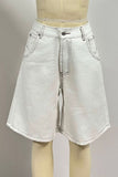 Contrast Stitch Denim Shorts