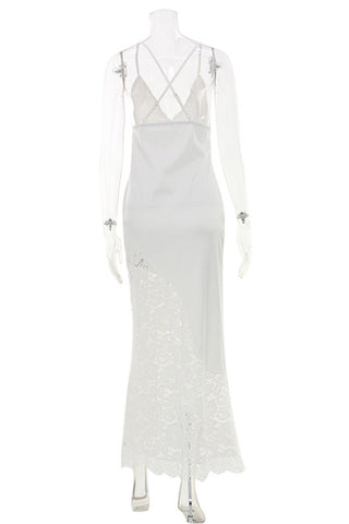 Lace-Accented Evening Gown