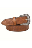 Embossed Floral Western Belt