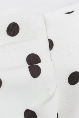 Polka Dot Puff Sleeve V-Neck Mini Dress