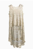 Crochet Overlay Sleeveless Blouse