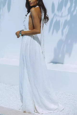 Halter Maxi Dress with Flowing Design