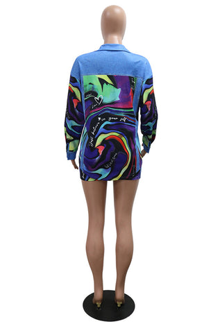 Vibrant Skirt and Jacket Set