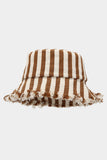 Striped Fringe Bucket Hat