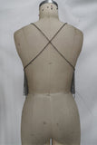 Chain-Link Polka Dot Cowl Crop Top