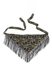 Paisley Print Fringe Tie Waist Wrap