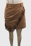 Asymmetrical Fringe Mini Skirt