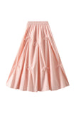 Bow Detail Smocked Waist A-Line Midi Skirt