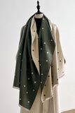Reversible Heart Print Fringe Scarf