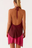Asymmetrical Layered Halter Dress