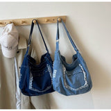 Distressed Patch Shoulder Bag