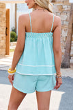 Striped Sleeveless Short Set