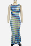 Striped Sleeveless Maxi Dress