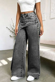 Asymmetric Waist Wide-Leg Baggy Jeans