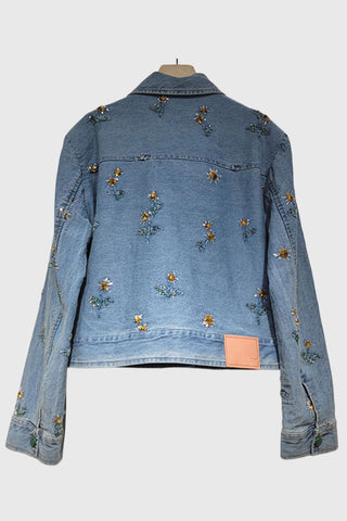 Floral Motif Denim Jacket