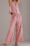 Checkered Two-Piece Pants Set
