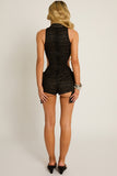 Lace Halter Romper with Sash Detail