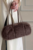 Faux Fur Top Handle Bag