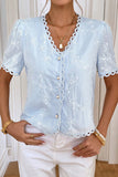 Floral Button-Front Blouse