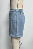 Denim Shirt and Cuffed Short Set