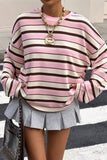 Striped Round Neck Long Sleeve Top