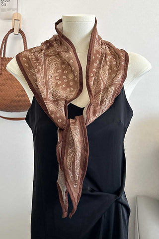 Sheer Paisley Print Skinny Scarf