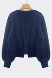 Cable Knit V-Neck Tie Front Cardigan