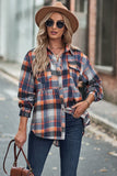 Plaid Button-Front Long Sleeve Shirt