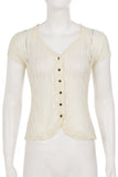 Button-Front Lace Blouse