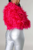 Fuzzy Open-Front Long Sleeve Jacket