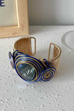 Wire-Wrapped Spiral Gem Cuff Bracelet