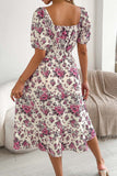 Off-Shoulder Floral Casual Dress