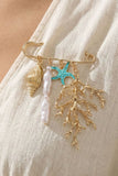 Tone Coral Starfish Charm Brooch