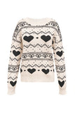 Geometric Heart Knit Sweater