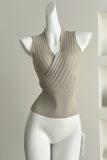 Wrap-Front Knit Tank Top