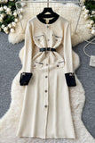 Buttoned Knit Casual Dress