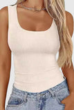 Scoop-Neck Ribbed Tank Top