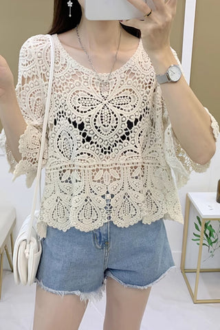 Intricate Lace Overlay Cover-Up