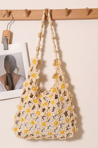 Floral Crochet Shoulder Bag