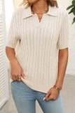 Collared Cable-Knit Sweater