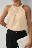 Pleated Halter Neck Top