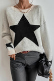 Star-Patterned Loose Fit Sweater