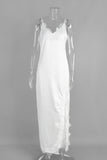 Lace-Trimmed Casual Maxi Dress