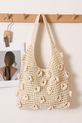 Floral Crochet Tote Bag