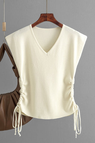 V-Neck Ruched T-Shirt