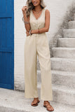 Sleeveless Drawstring Jumpsuit