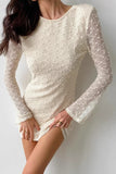 Textured Long Sleeve Mini Dress